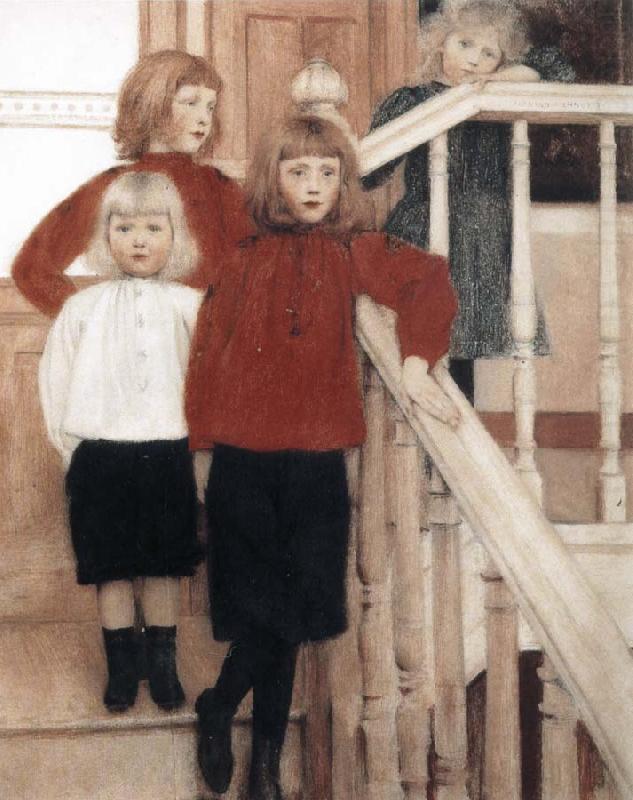Fernand Khnopff Portrait of the Children of Louis Neve china oil painting image